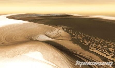 Объем полярных шапок Марса поражает