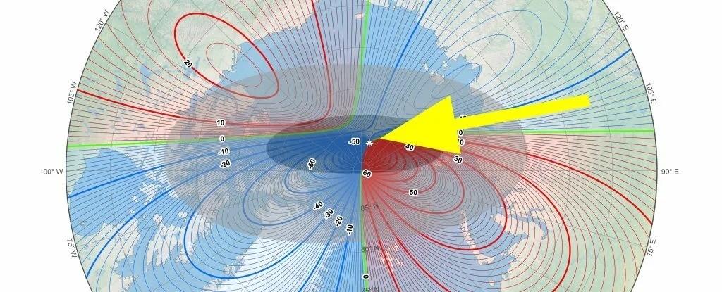 Северный магнитный полюс Земли смещается