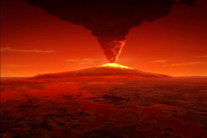 Около 3,5 миллиарда лет назад вулканическая активность изуродовала Марс
