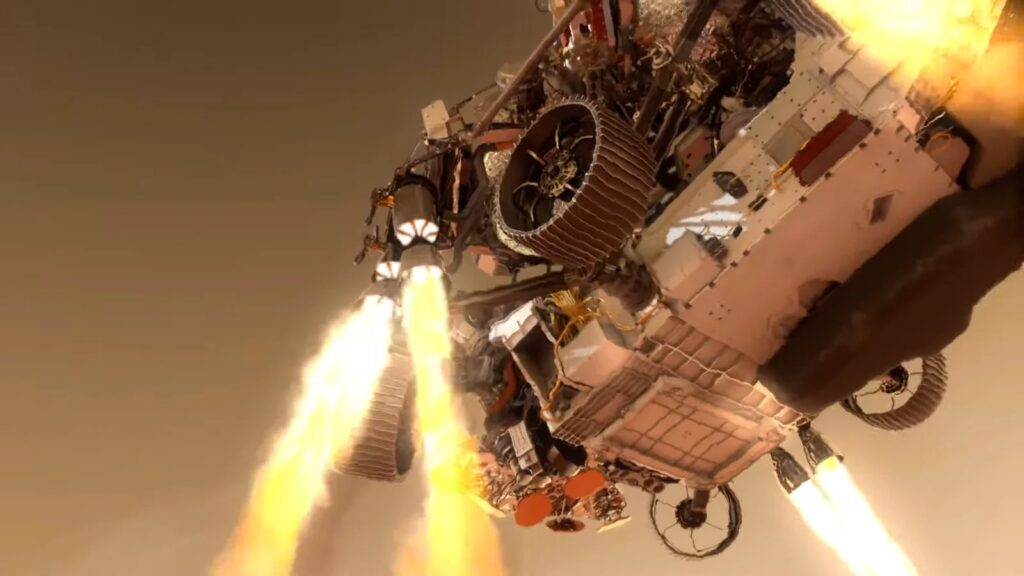 NASA показало, как ровер Perseverance будет садиться на поверхность Марса