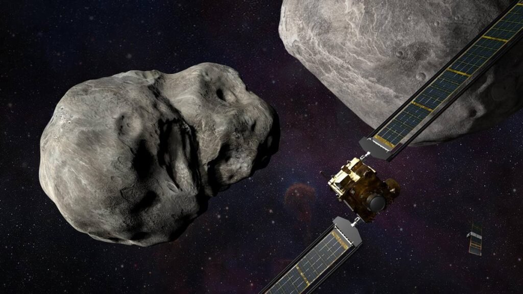 Прямая трансляция столкновения аппарата NASA DART с астероидом Диморф