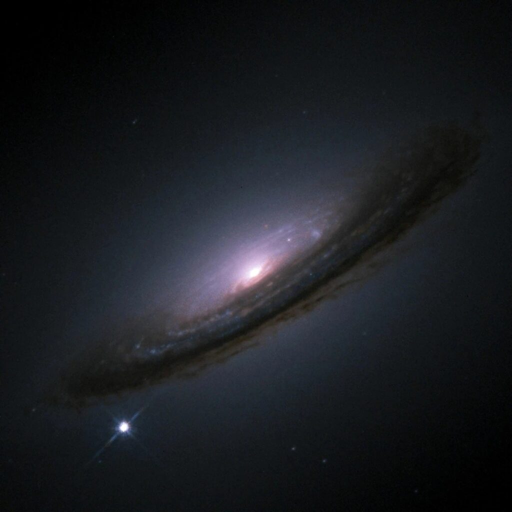 Линзообразная галактика NGC 4526 и сверхновая SN 1994D