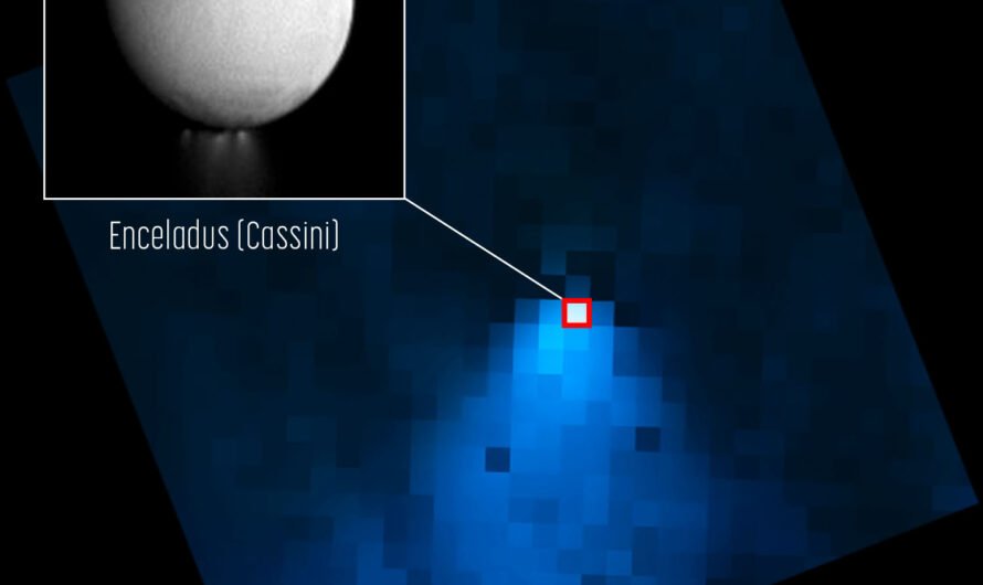 NASA «Джеймс Уэбб» наблюдал огромный водяной шлейф, исходящий от спутника Сатурна Энцелада